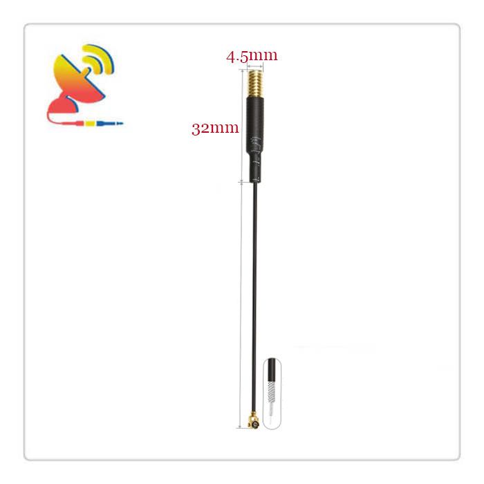 C&T RF Antennas Inc.- 32x118mm 433Mhz Spring Antenna with an IPEX Connector