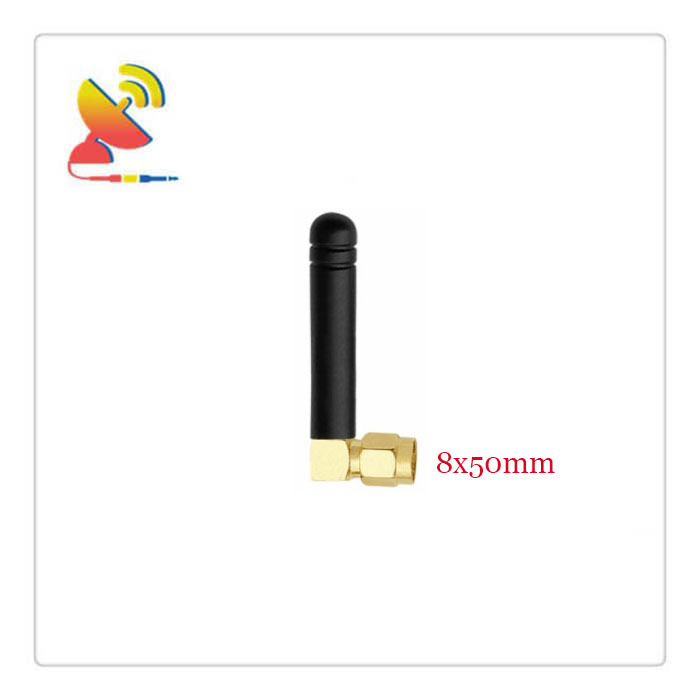C&T RF Antennas Inc. - 8x50mm Black Color SMA Male Right-Angle 433 MHz RF Module Antennas Manufacturer