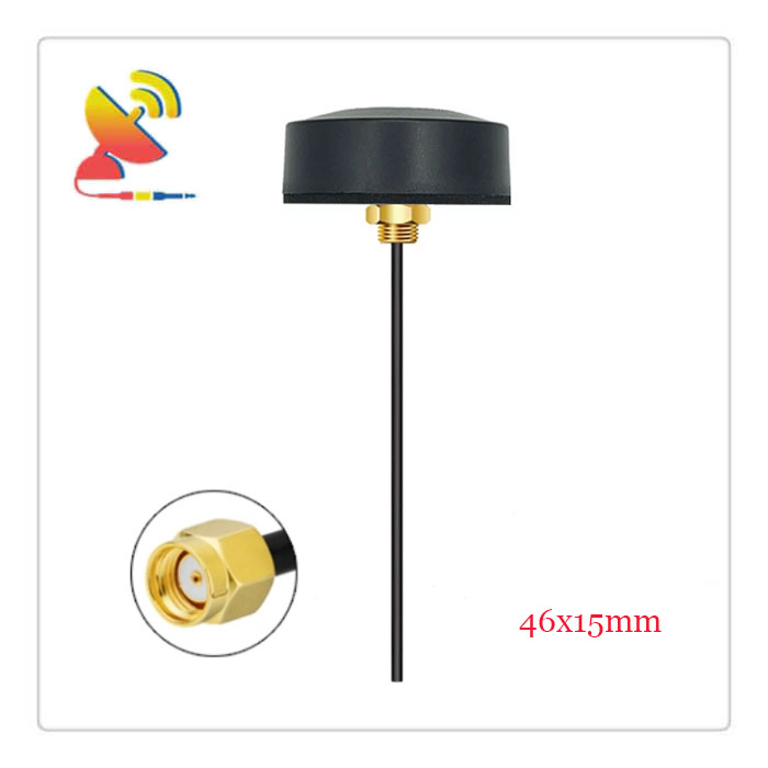 C&T RF Antennas Inc.- 46x15mm RP-SMA Connector Cable Puck Antenna 4G LTE Low-profile