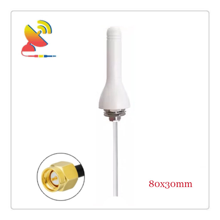 C&T RF Antennas Inc.- 80x30mm SMA Cable Antenna 4G LTE Through-hole Screw-Mount Antenna