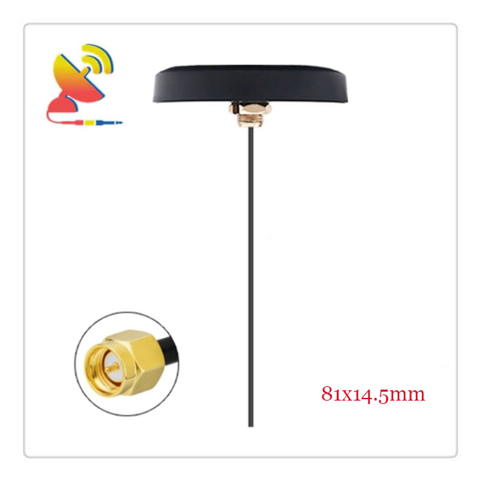 C&T RF Antennas Inc.- 81x14.5mm Low-Profile 2.4 GHz External Omni-Directional WiFi Puck Antenna SMA Connector