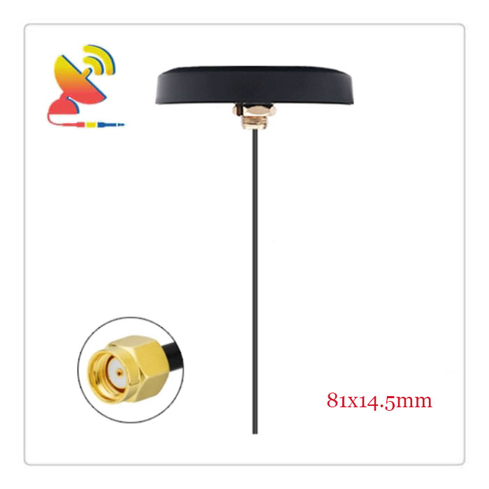 C&T RF Antennas Inc.- 81x14.5mm Low-Profile 2.4 GHz Outdoor Omni-Directional WiFi Dome Antenna RP-SMA Connector