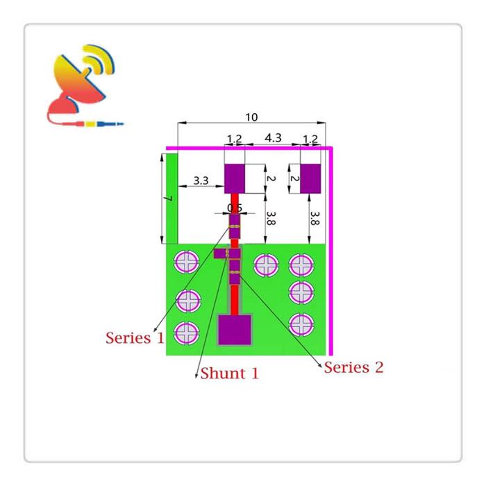C&T RF Antennas Inc. - Embedded Ceramic Antenna Routing Design Diagram