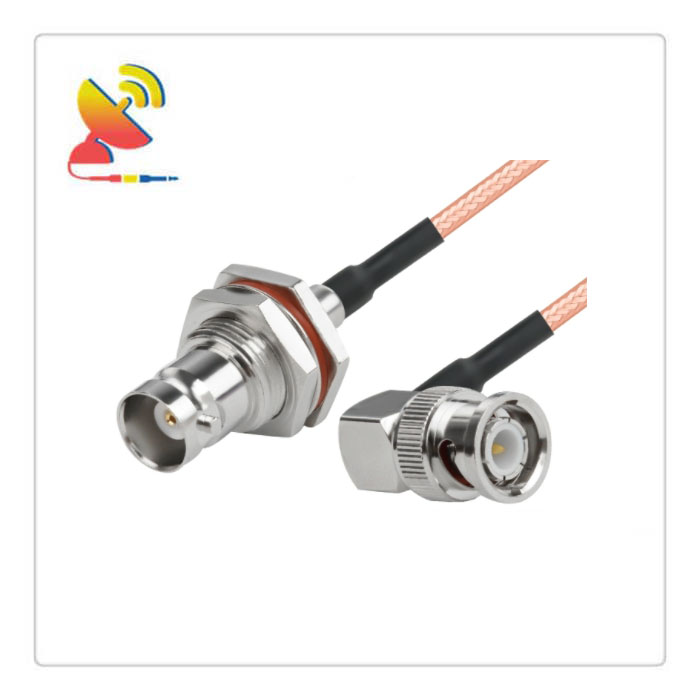 C&T RF Antennas Inc - BNC Female Bulkhead To Male Right-Angle Connector RG316 Coax Cable Assembly