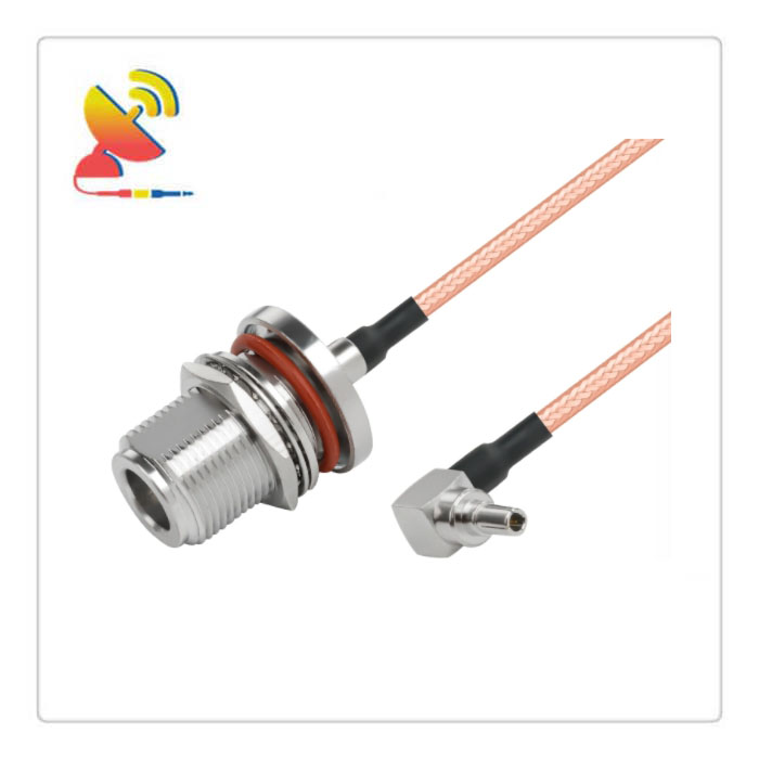 C&T RF Antennas Inc - N-type Female Bulkhead To CRC9 Male Right-Angle Connector RG 316 RF Coaxial Cable Assembly