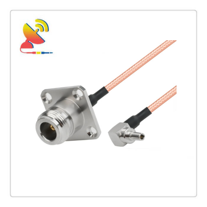 C&T RF Antennas Inc - N-type Female Panel Mount To CRC9 Male Right-Angle Connector Cable Assembly RG316 Jumper
