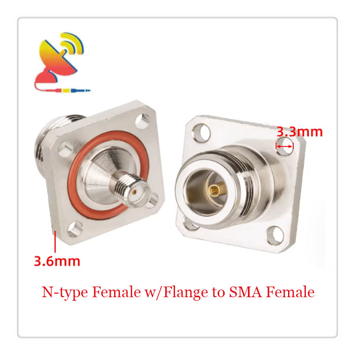 C&T RF Antennas Inc.- 25x25mm Waterproof N-type Female With Flange to SMA Female Adapter Supplier