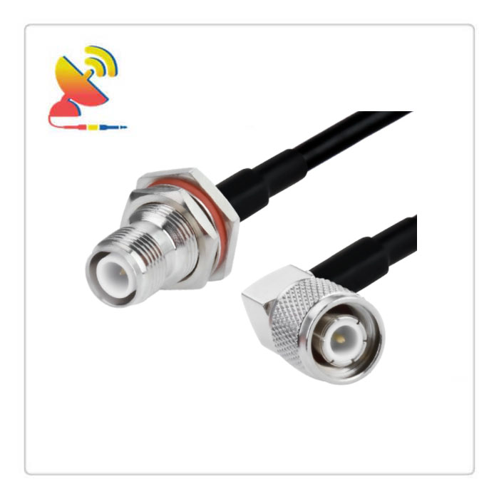C&T RF Antennas Inc - RP-TNC Female Bulkhead To TNC Male Right-Angle Connectors RG223 Flexible Cable Assembly