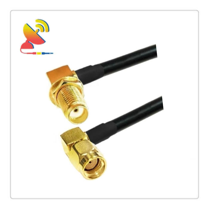 C&T RF Antennas Inc. - RP-SMA Male Right-Angle to SMA Female Right-Angle Connector RG223 Coaxial Cable Extension