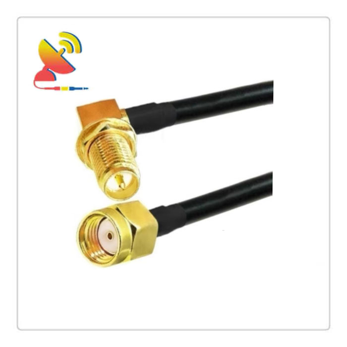 C&T RF Antennas Inc. - RP-SMA Male to RP-SMA Female Right-Angle Connector RG223 Coaxial Cable Assembly