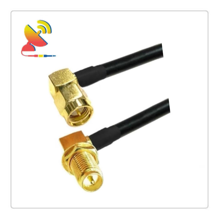 C&T RF Antennas Inc. - SMA Male Right-Angle to RP-SMA Female Right-Angle Connector RG223 Coaxial Cable Extension