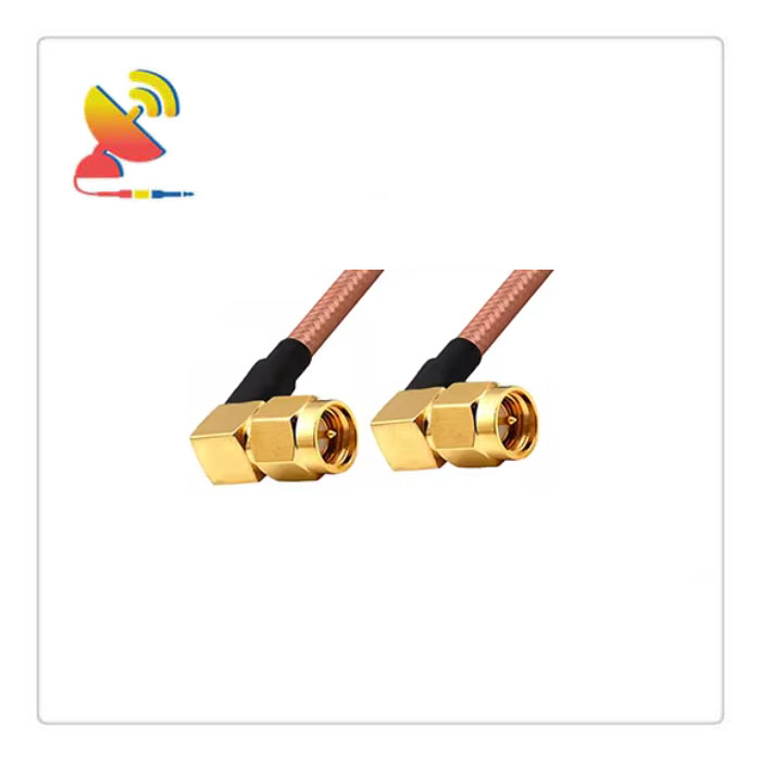C&T RF Antennas Inc. - SMA Male Right-Angle to SMA Male Right-Angle RG400 Coaxial Cable Assembly SMA Extension Lead