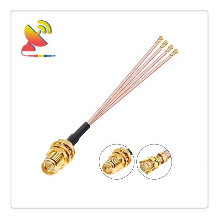 C&T RF Antennas Inc - RP-SMA Female to 4x U.FL Adapter RG178 Cable Antenna Jumper Manufacturer