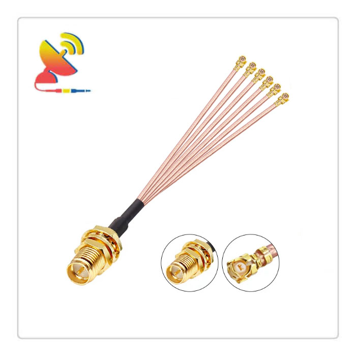 C&T RF Antennas Inc - RP-SMA Female to 6x U.FL Adapter RG178 Cable Antenna Jumper Manufacturer