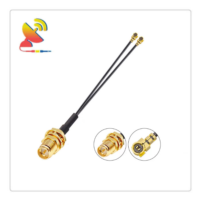 C&T RF Antennas Inc - RP-SMA Female to Dual IPEX Adapter RG1.13 Coax Cable Jumper Manufacturer