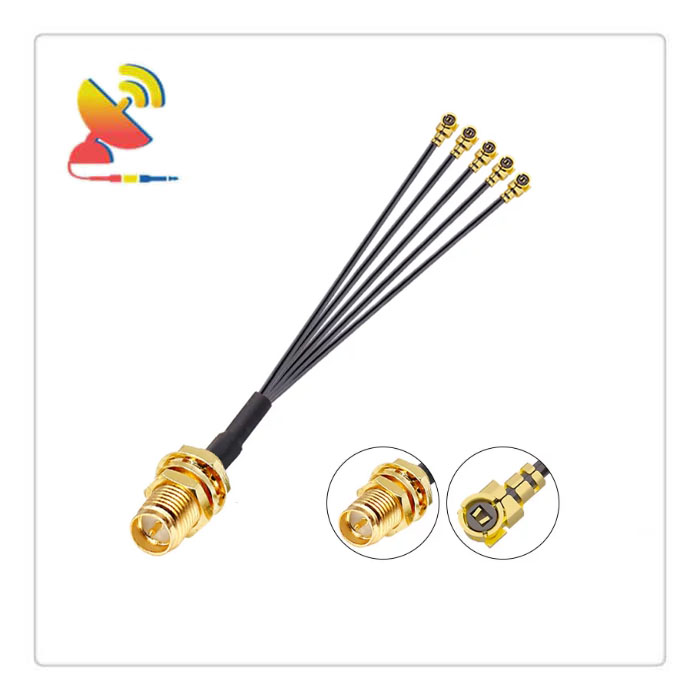 C&T RF Antennas Inc - RP-SMA Female to IPEX x5 Adapter RG1.13 Coax Cable Extender Manufacturer