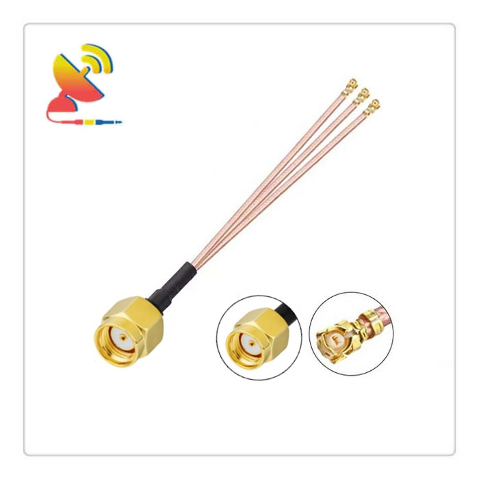 C&T RF Antennas Inc - RP-SMA Male to U.FL x3 Splitter RG178 Cable Antenna Adapter Manufacturer