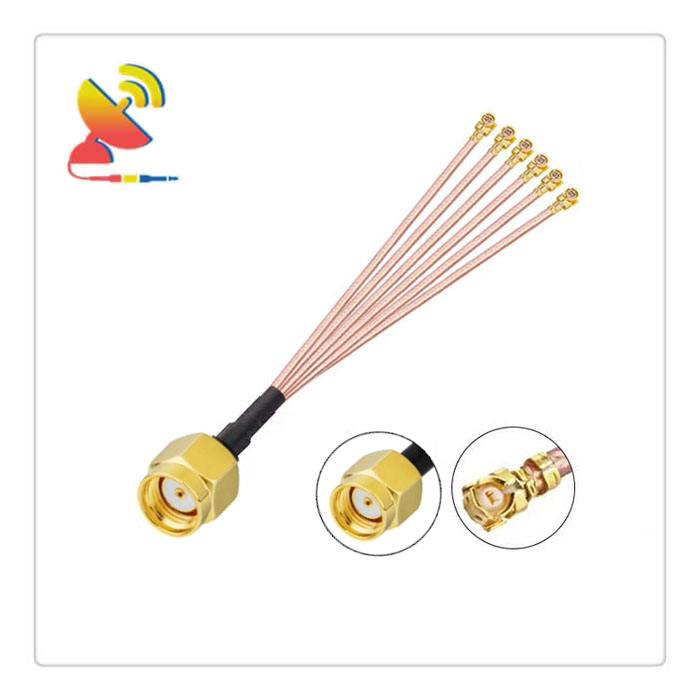 C&T RF Antennas Inc - RP-SMA Male to U.FL x6 Splitter RG178 Cable Antenna Adapter Manufacturer