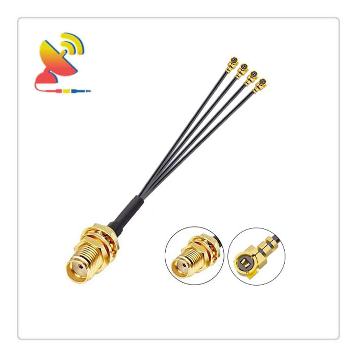 C&T RF Antennas Inc - SMA Female to x4 UFL Adapter RG1.13 Coax Cable Extender Manufacturer