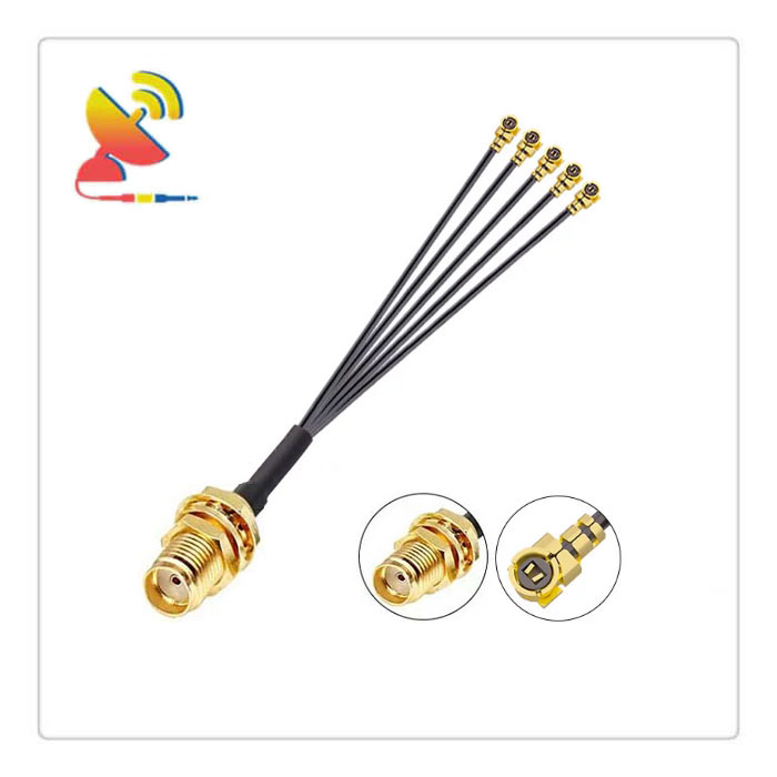 C&T RF Antennas Inc - SMA Female to x5 UFL Adapter RG1.13 Coax Cable Extender Manufacturer