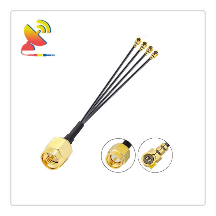 C&T RF Antennas Inc - SMA Male to x4 IPEX Adapter RG1.13 Coax Cable Jumper Manufacturer