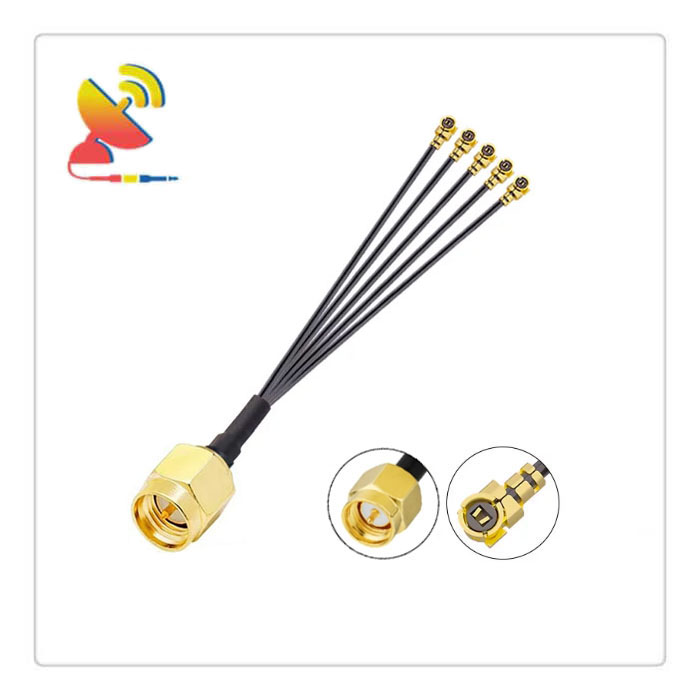 C&T RF Antennas Inc - SMA Male to x5 IPEX Adapter RG1.13 Coax Cable Jumper Manufacturer