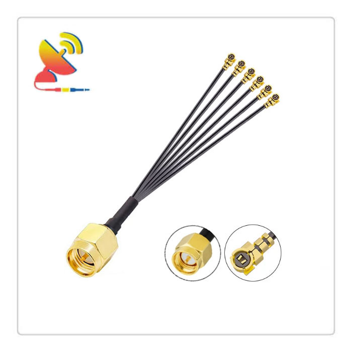 C&T RF Antennas Inc - SMA Male to x6 IPEX Adapter RG1.13 Coax Cable Jumper Manufacturer